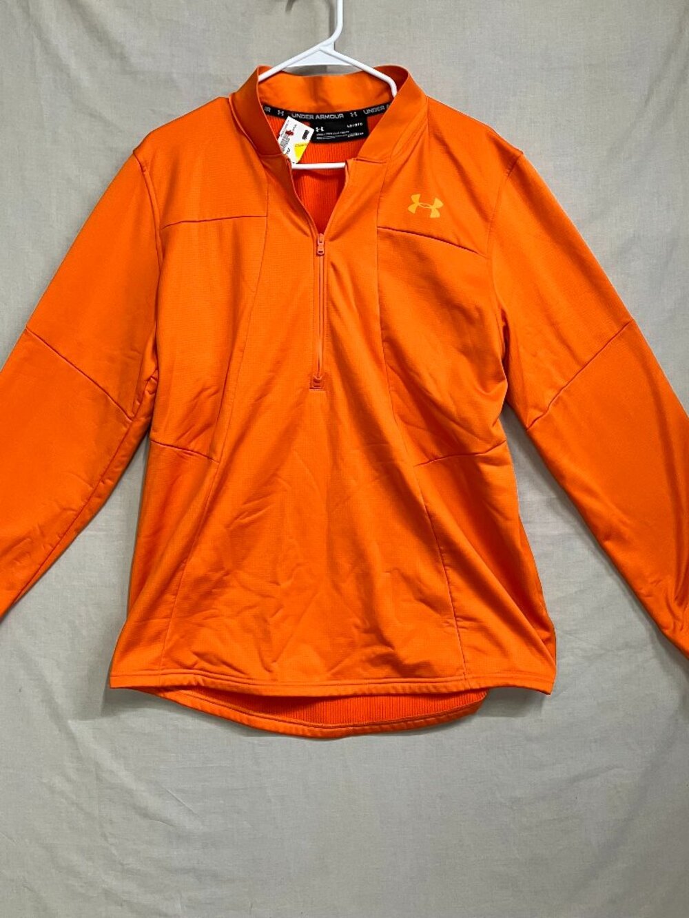 Under Armour ColdGear 1/4 Zip Pullover Women's Size LG Orange Sweatshirt